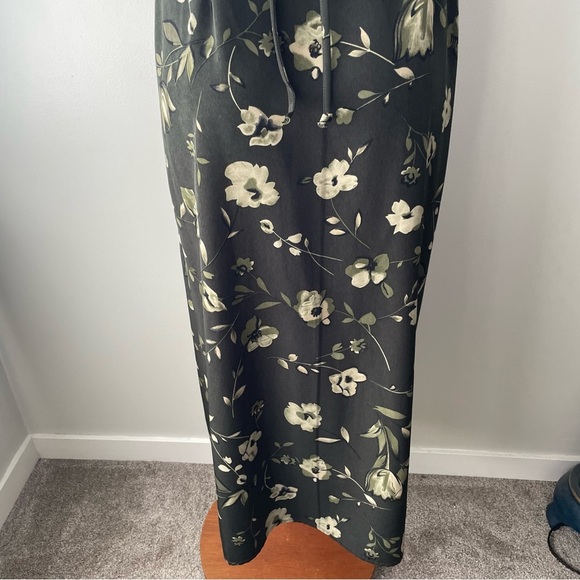90s Vintage Jessica Front Button Down Green Floral Maxi Dress Size Large 1990s - Picture 4 of 11